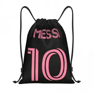 Famous Soccer Player Drawstring Backpack, Football Party Outdoor Casual Portable Drawstring Bags for Men Women, Travel Essentials Waterproof Swim Sports Gym Bag, Soccer Gifts for Men