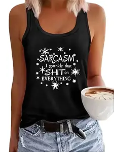 "SARCASM I Sprinkle That Shit On Everything" Sassy Quote Racerback Tank Top summerwins,summerwins