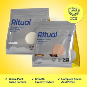 Ritual Vegan Protein Powder 20g | Organic Peas | Helps Fill Protein Gaps, Including For Those Taking GLP-1s* | Complete Amino Acid Profile BCAAs | Planted-Based, Sugar Free, Dairy Free