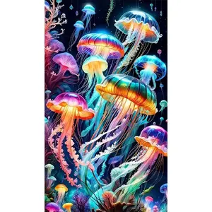 DIY 5D Diamond Painting Kit, Diamond Art Tools, Jellyfish Theme Full Drill Mosaic Art, Home Wall Decor Craft Gift, Model Xinghao z167