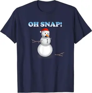 OH SNAP! Snowman, Christmas T-Shirt, Unisex T-shirt, Christmas Gift, Best Gift For Christmas Cotton Fabric Medium Menswear