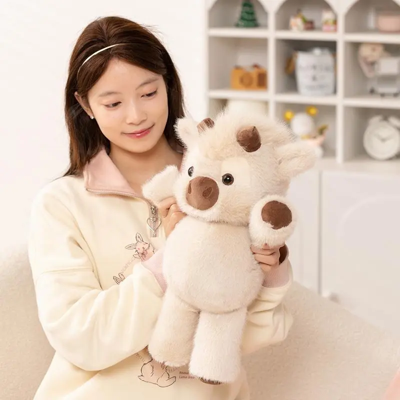 Hot Sale Cartoon Highland Cattle Plush Toys Soft Fluffy Hugging Animal Doll Lovely Children Appease Doll Warm Birthday Gift