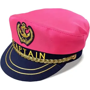 Captain Yacht Hat Nautical Hat Adjustable Anchor Skippers Cap Navy Marine Admiral Hats for Men and Women
