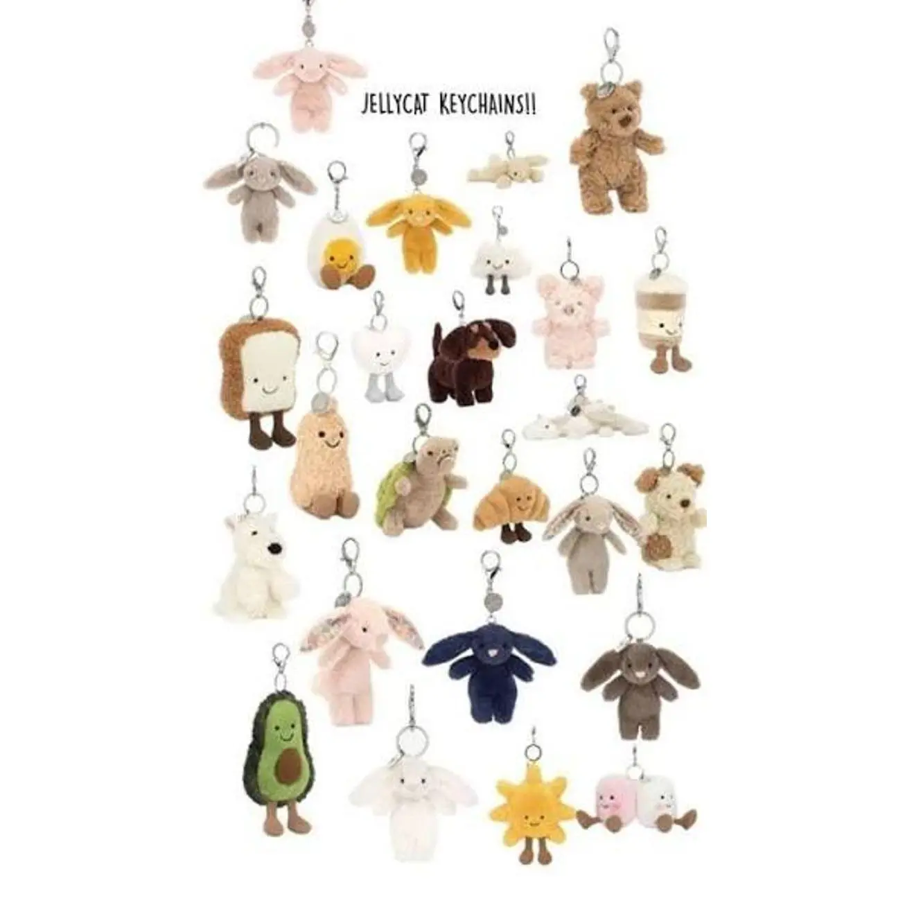 Jellycat Keychain Adorable Soft Plush Characters for Keyring Use Cute Cuddly Collection Ideal for Stylish Keyring