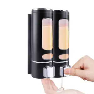 Hand Liquid Soap Dispenser Wall Mounted, 400ml Bathroom Shower Dispenser, Shower Pump Dispenser and Organizer for Bathroom Kitchen Hotel, Refillable Liquid Lotion Soap Dispenser (2Pcs)