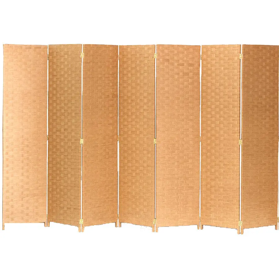Bamboo Woven Panel Room Divider, Privacy Partition Screen, 7 Panels