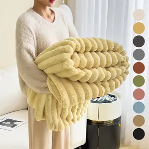 Ultra Soft Solid Microfiber Throw Blanket with Classic Stripe Pattern for Cozy Comfort & Enhanced Durability for Stress & Anxiety Swaddle the Pet, Cozy Chic Blanket, and Christmas Gifts, Soft Fluffy Blanket