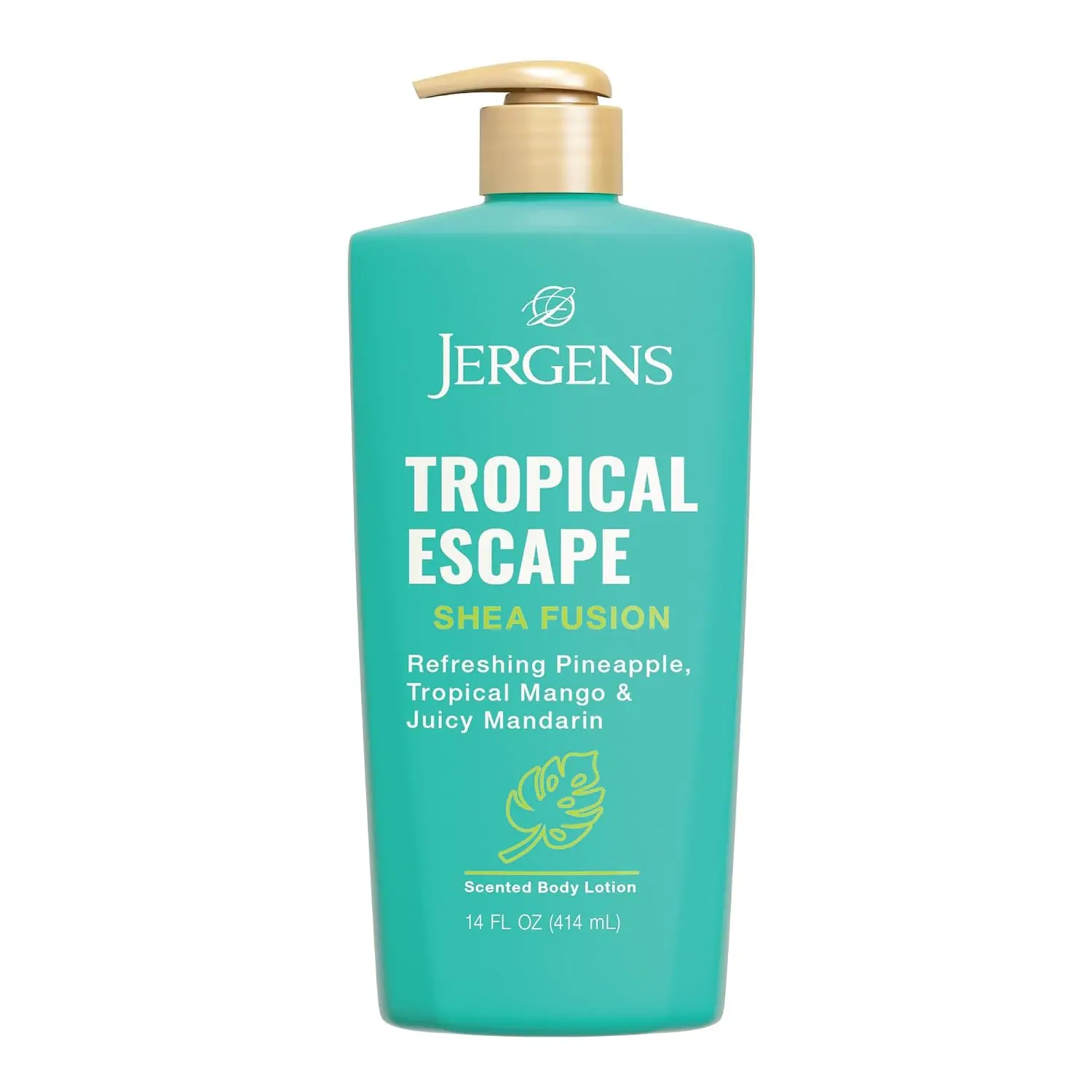 Jergens Shea Fusion Tropical Escape Body Lotion, Shea Butter, 14 fl oz | Moisturizer for Dry Skin, Scented Body Lotion, Vitamin E, Shea Butter Lotion, Daily Hydration