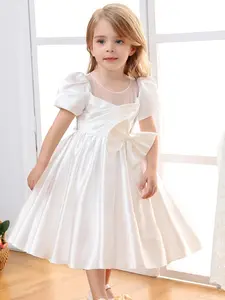 Elegant Girl Princess Dress Bow Children Christmas Costume Kids Dresses For Girls Children Clothing Christmas Birthday Wedding Party Baby Girl Dress Sweet Girl Children'S Clothing Baby Girls Bridesmaid Dress Baby Flower Kids Party Prom Wedding Dress