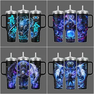 [VG Street Lab] Collection Rimuru Tempest 20oz & 40oz Tumbler With Handle – That Time I Got Reincarnated as a Slime Stainless Steel Travel Mug, Anime Insulated Cup, Fantasy Demon Lord Drinkware, Iced Coffee Tumbler, Gift For Anime Fans