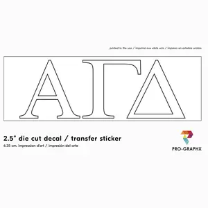 Pro-Graphx Alpha Gamma Delta Sticker Greek Sorority Decal for Car, Laptop, Windows, Officially Licensed Product, Girls College Group Monogram Design 2.5" Tall - White