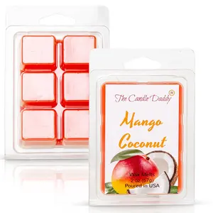 Mango Coconut - Tropical Mango & Coconut Scented Melt- Maximum Scent Wax Cubes/Melts- 1 Pack -2 Ounces- 6 Cubes