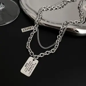 Stylish Double-Layer Letter Necklace Durable Non-Fading Design Perfect for Everyday Wear or Gift for Holidays Birthdays New Year's Valentine's Day