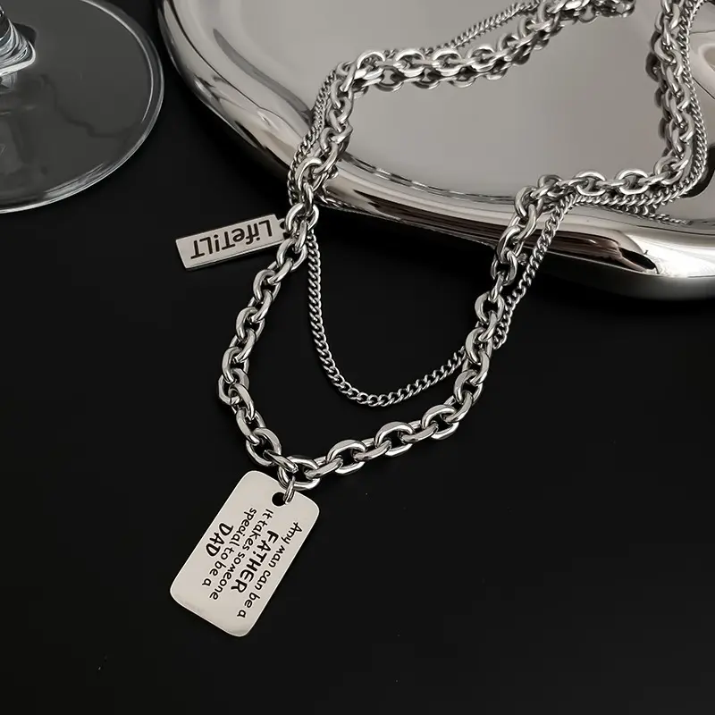 Stylish Double-Layer Letter Necklace for Women, Durable & Non-Fading Fashion Jewelry Accessory, Ideal for Everyday Wear or as an Exquisite Holiday Gift, Exquisite Jewelry Gift, Fashionable Jewelry Accessories