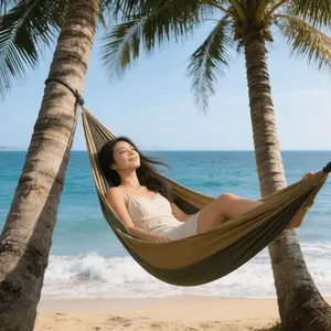 Outdoor Camping Hammock - Portable, Two-Tone Color-Block Hammock (Available in Extra-Large Single and Extra-Wide Double Sizes), Includes Tree Straps and Carry Bag.Ideal for Yard Use - Perfect for Travel, Backpacking, Hiking, and Camping Gear.Features Hi