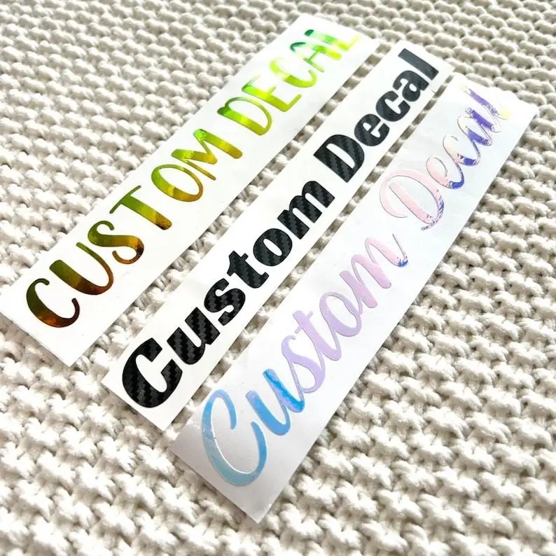Custom Text Vinyl Decal 9x2 inch Personalized Car Decal Carbon Fiber Design for Car Lovers Gifts for Him & Her UV & Weather Resistant Rich Colors Easy Install