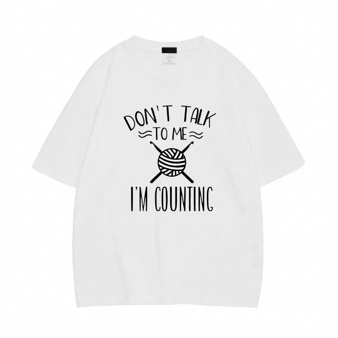 Funny Crochet Counting T-shirt, Don’t Talk to Me I’m Counting Shirt, Yarn Lover Tee, Letter Print Top, White Black Shirt Style, Men Women Unisex, Harajuku Streetwear, Oversized Casual Sweet Wear Outfit
