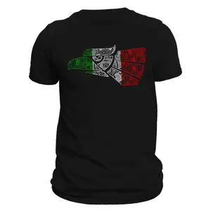 Hecho en Mexico Eagle Aztec Calendar Design T-Shirt Streetwear Soft Casual Cotton 100% Cotton Breathable Comfortable Everyday Wear Unique Gift Idea