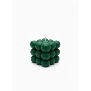 💚 Green Bubble Cube Candle – Modern Geometric Candle