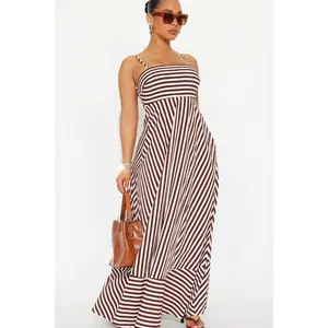 Anne Striped Maxi Dress - Brown Combo X