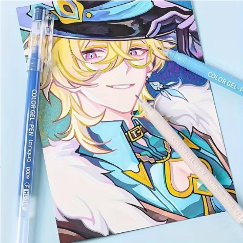 Languo 162 Color Gel Pens with Fine Tip, Suitable for Adult Coloring Books, Layered Acrylic Markers, Ideal for Handwriting and Drawing