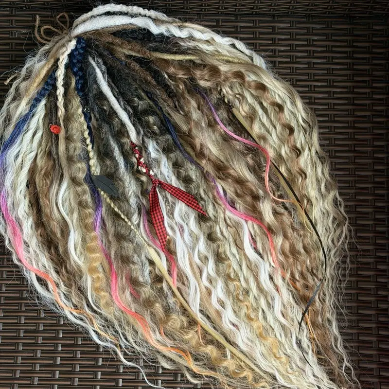 DreadGemsCraft 50 DE Boho Braid Set 21.7-23.6in Wild Honey Carnival Mix