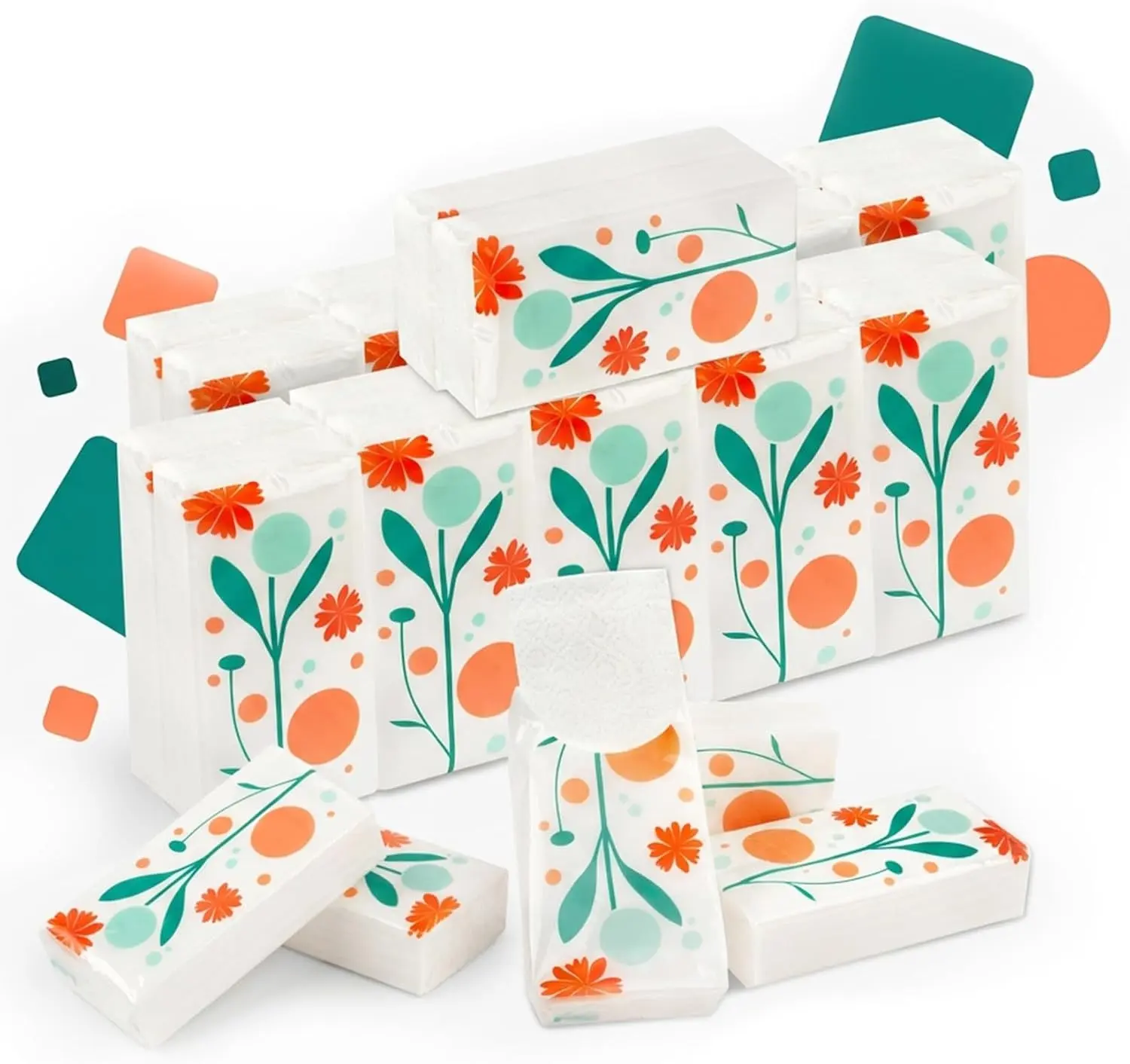 3-Ply Pocket Travel Tissues 10 Count 15PCS Per Pack Bulk Travel Size For Facial, Wedding, Party Favors, Toilet, Car, Handbags