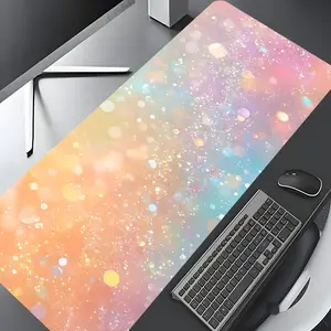 Shining Rainbow Design Extra Large Gaming Mouse Pad,Aesthetic Office Decor Washable Rubber Pad Non-Slip Lock Edge Multi-Size Mouse Pad Suitable For Home Office,Gift for Family and friends,Desktop Accessory, Office Desk Accessories
