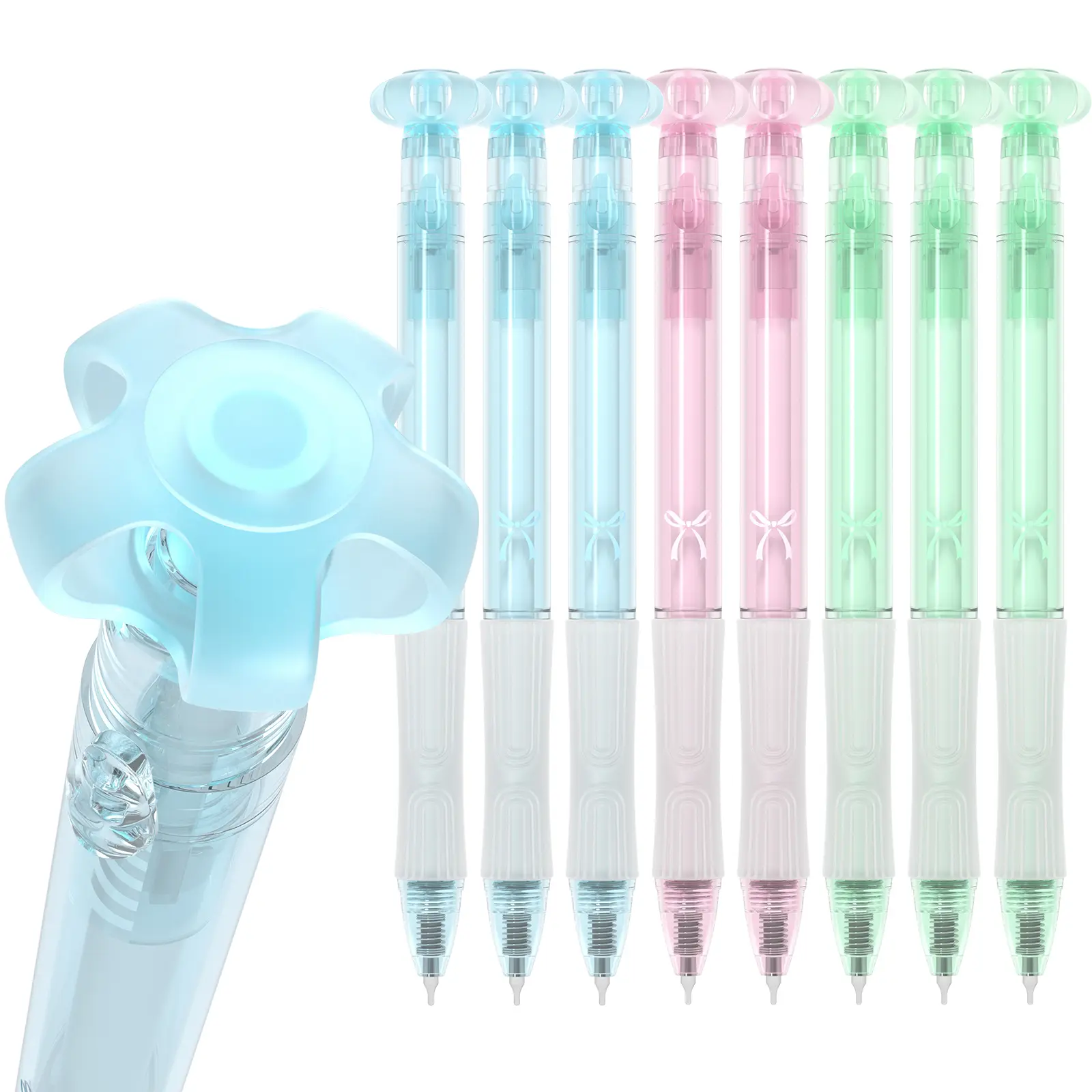Cute Crown Top Gel Pens Set, Pastel Retractable Black Ink Pens, 0.7mm Fine Point Quick Dry, Aesthetic Writing Pens for Journaling, School, Office, Perfect Stationery Gift for Girls, Teens & Students