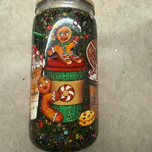 Gingerbread Christmas themed snow globe Tumblr