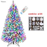 7.5FT RGB Snow Tree w/ ball-80ct