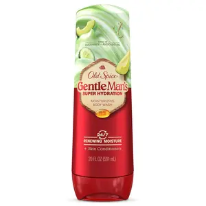 Old Spice GentleMan's Super Hydration Body Wash Cucumber Avocado Oil Scent 24/7 Renewing Moisture 20 oz Deep Moisture & Gentle on Skin