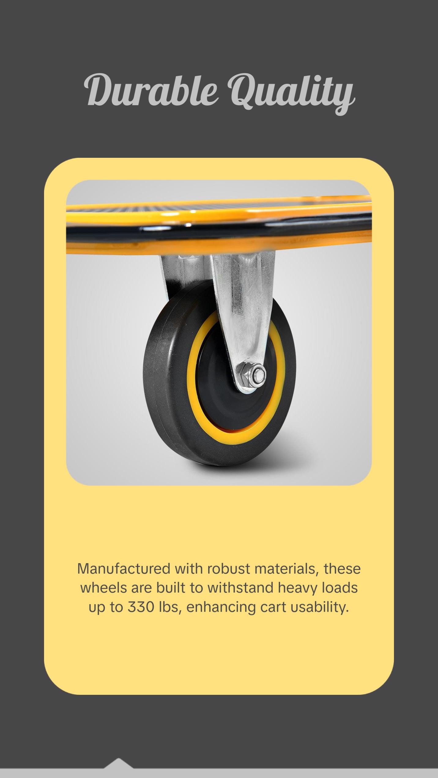 Wellmax 330LBS Platform Cart Replacement Wheels