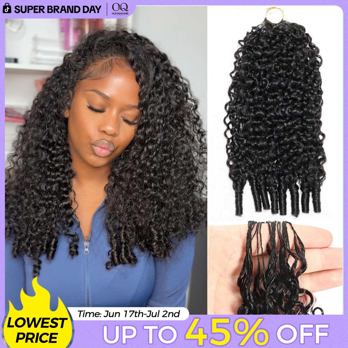 OQ HAIR Crochet Human Hair Burmese Curly Braiding Hair Bundles 50g Knotless Pre-Separated Invisible Crochet Hair Extensions #DealsForYouDays