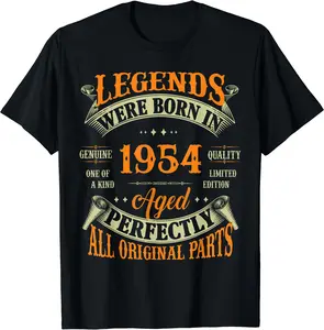 70th Birthday Tee Vintage Legends Born In 1954 70 Years Old T-Shirt