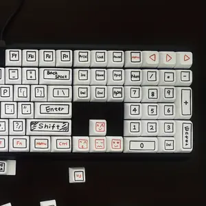 132-Key XDA file PBT Keycap Set Hand-Drawn Black and White Design Full Universal Custom Keycaps for DIY Mechanical Keyboards Thermal Sublimation Gaming Style PBT Material Max Series Shockproof Silicone Galaxy Phone Case with PU Leather Christmas Joy Walle