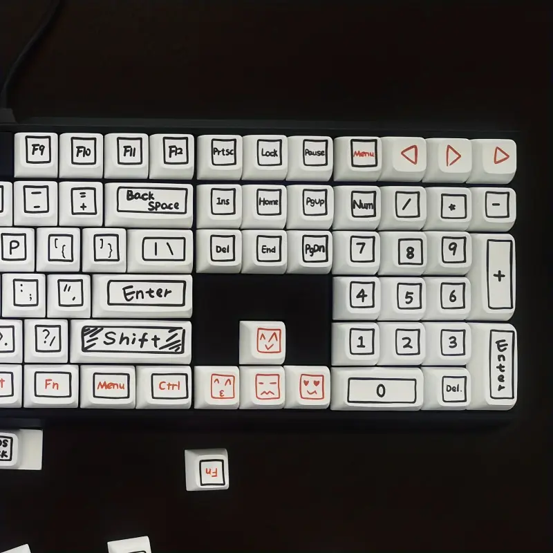 132-Key XDA file PBT Keycap Set Hand-Drawn Black and White Design Full Universal Custom Keycaps for DIY Mechanical Keyboards Thermal Sublimation Gaming Style PBT Material Max Series Shockproof Silicone Galaxy Phone Case with PU Leather Christmas Joy