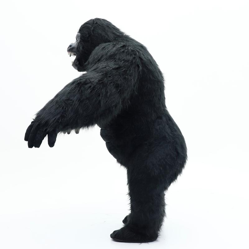 2.6m Black Giant Gorilla Mascot Inflatable Costume Plush Jumpsuit Halloween Adult Fit for 170-195 cm Height Cosplay Party Carnival Dress Up Suit w/Battery Menswear Clothes Outfit Bestie