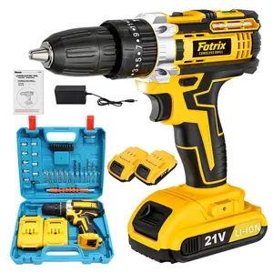 21V Cordless Drill Driver Set - Rechargeable Lithium Battery Power Tool with Charger, Accessory Kit, LED Light; Professional Portable Tool for Automotive Repairs, DIY Home Renovations, Ideal Special Gift, Led Light Drill Tool Box tiktokshopspringglowup