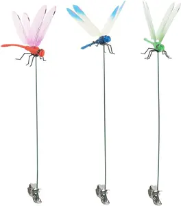 3PCS Outdoor Decoration Dragonfly Clip 3D Simulation Dragonfly Realistic Garden Decoration Clip Creative hat Clip Natural Organic Concept