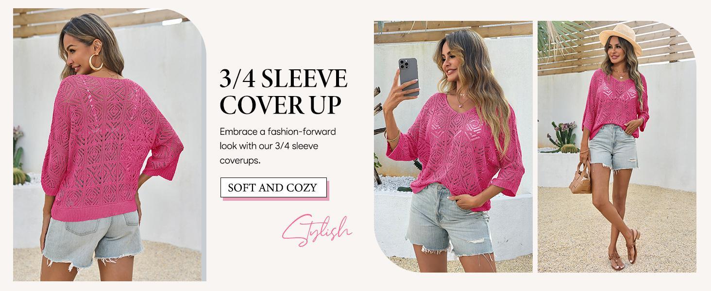 Fisoew Women's Bohemian-Inspired Beige Crochet Top with V-Neck #Springtok #TikTokShopJumpstartSale Casual Chic