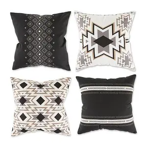 Design Imports Set of 4 Aztec Print Pillow Covers 18x18