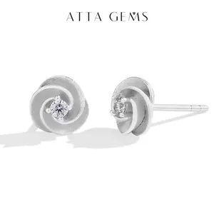 Women's 2.3mm Flower Design Synthetic Moissanite Ear Studs, Fine Daily Wear Jewelry, Ideal Birthday Gift (E037) by summerwins, Synthetic Moissanite Earrings,summerwins