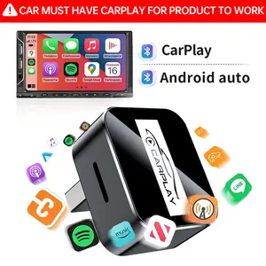 【YURNLV】2026 upgraded wireless CarPlay adapter, supports Apple and Android phones, wired to wireless conversion, plug and play, stable control, supports hands-free calling.
