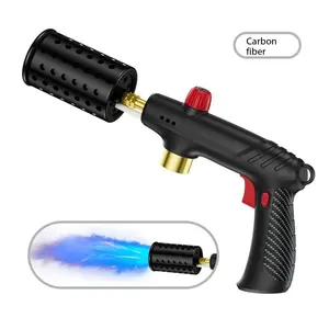 Adjustable Flame Propane Torch Gun - Handheld Head with Safety Lock & Wide Nozzle | Multi-Use Food Culinary Torch for BBQ, Grill, Sous Vide, Campfire & Charcoal Lighting| Propane Tank Not Included