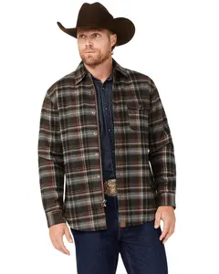 Dakota Grizzly Men's Wade Plaid Print Button-Down Zip Flannel Jacket - D1264-209