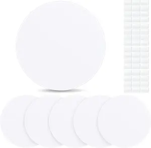 Ceiling Cover Plate 6 Pcs Wall Hole Cover Plastic Flat Blank Plate with 48 Pcs Double Faced Adhesive Tape Ceilings or Wall(7 Inch)