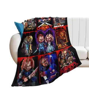 Chucky Flannel Blanket Air Conditioner Blanket Horror Movie Lightweight Soft Throw Blanket for Couch Bed Sofa 50"x60"