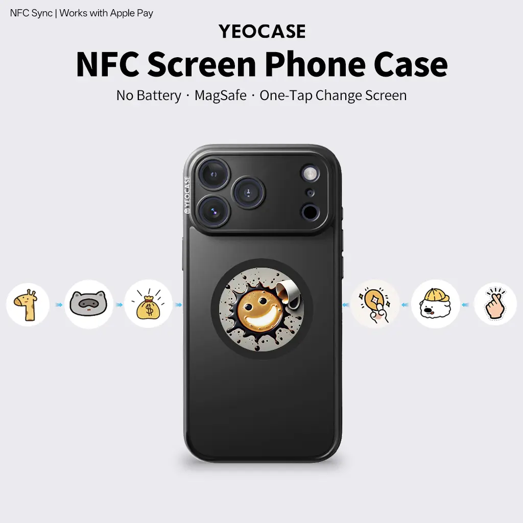 E-Ink Customizable Phone Case – Change the Back Design Anytime (for iPhone 15/16/17 Pro Max) Shockproof Magsafe anxiety  phone  cases iphone 17   pro  max iphone 17 pro max cases girls phone cases