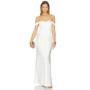 Runaway The Label Ebony Off Shoulder Maxi Dress in White
